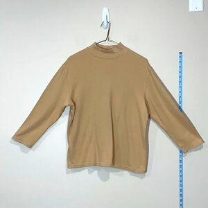 Cute Tan Long Sleeve Turtleneck Top By Studio Works. Size Small.